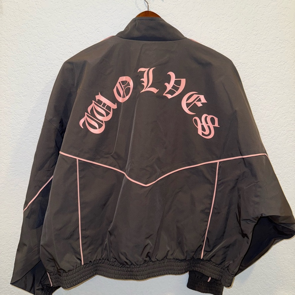 Darc Sport Women's Bomber Jacket in Charcoal with Pink Highlights - Picture 2 of 5